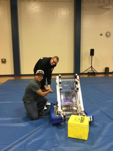 Atwater High's "Millennial Falcon" robot took first place for the High School STEM category